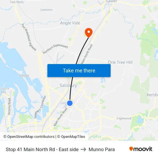 Stop 41 Main North Rd - East side to Munno Para map