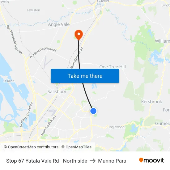 Stop 67 Yatala Vale Rd - North side to Munno Para map