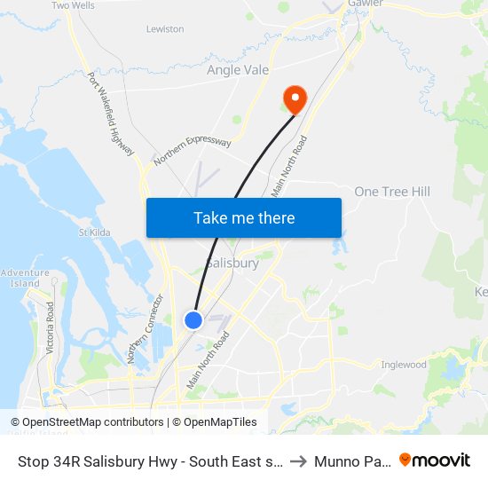 Stop 34R Salisbury Hwy - South East side to Munno Para map