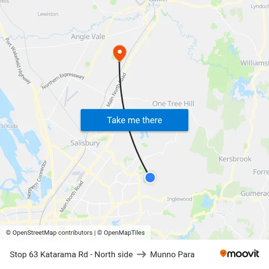 Stop 63 Katarama Rd - North side to Munno Para map