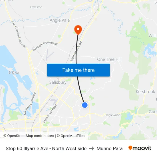 Stop 60 Illyarrie Ave - North West side to Munno Para map
