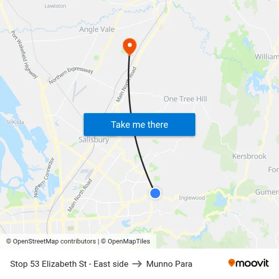Stop 53 Elizabeth St - East side to Munno Para map