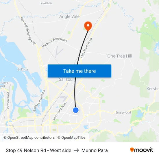 Stop 49 Nelson Rd - West side to Munno Para map