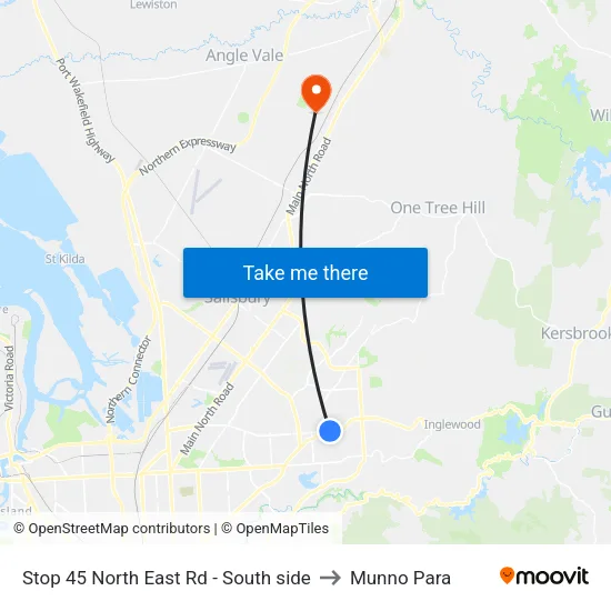 Stop 45 North East Rd - South side to Munno Para map