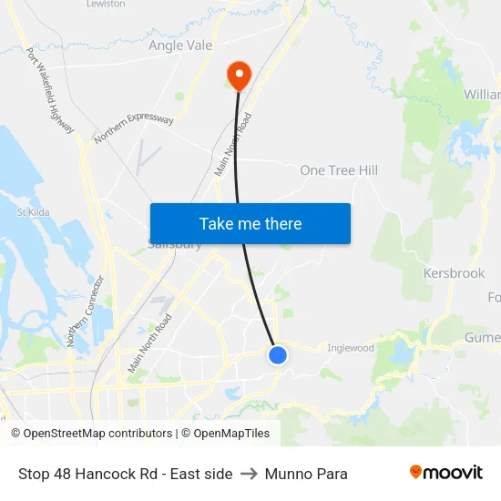Stop 48 Hancock Rd - East side to Munno Para map