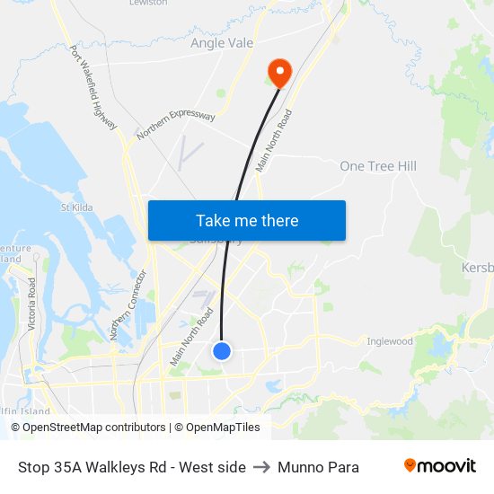 Stop 35A Walkleys Rd - West side to Munno Para map