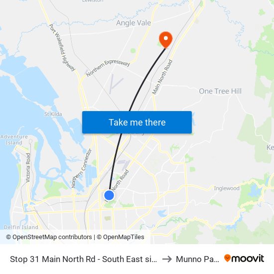 Stop 31 Main North Rd - South East side to Munno Para map