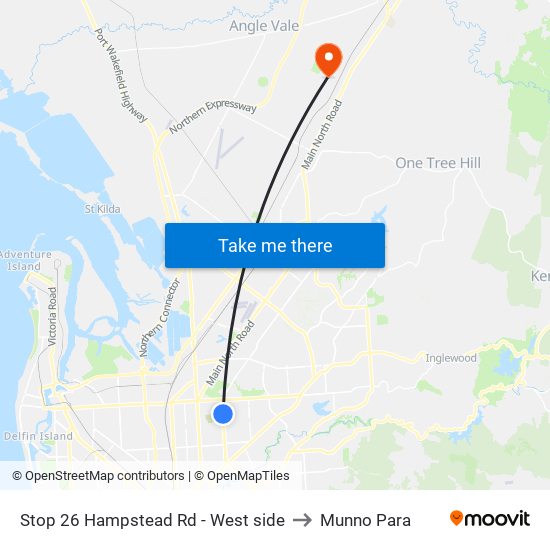 Stop 26 Hampstead Rd - West side to Munno Para map