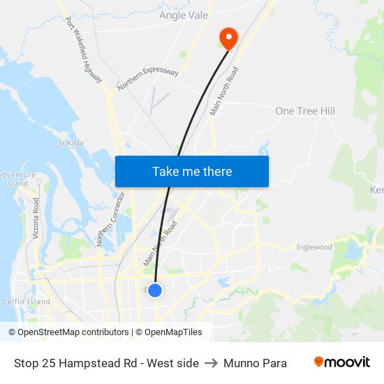 Stop 25 Hampstead Rd - West side to Munno Para map