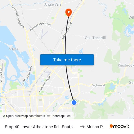 Stop 40 Lower Athelstone Rd - South side to Munno Para map