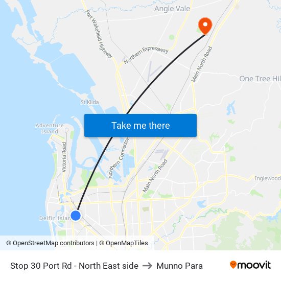 Stop 30 Port Rd - North East side to Munno Para map