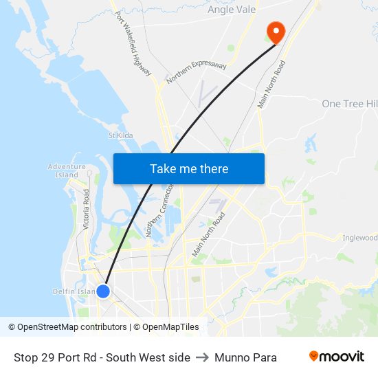 Stop 29 Port Rd - South West side to Munno Para map