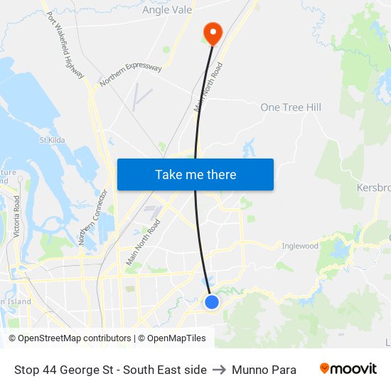 Stop 44 George St - South East side to Munno Para map