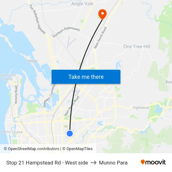 Stop 21 Hampstead Rd - West side to Munno Para map