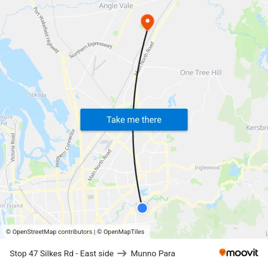 Stop 47 Silkes Rd - East side to Munno Para map