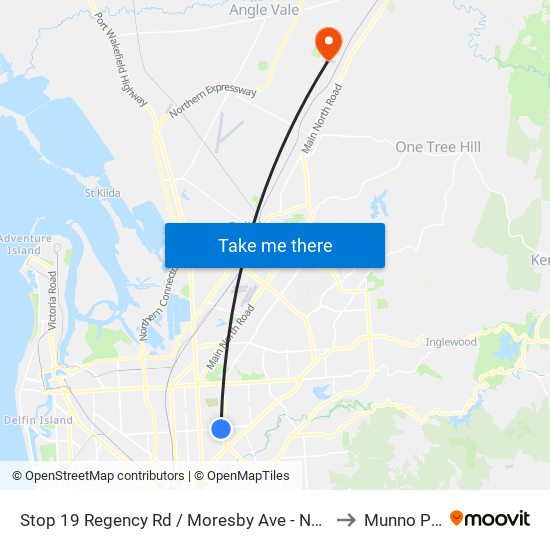 Stop 19 Regency Rd / Moresby Ave - North side to Munno Para map
