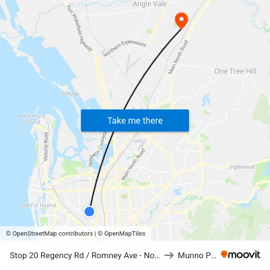 Stop 20 Regency Rd / Romney Ave - North side to Munno Para map