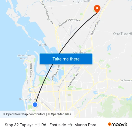 Stop 32 Tapleys Hill Rd - East side to Munno Para map