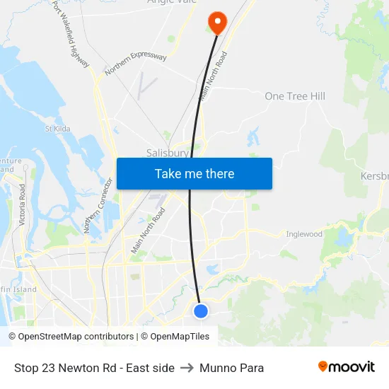 Stop 23 Newton Rd - East side to Munno Para map