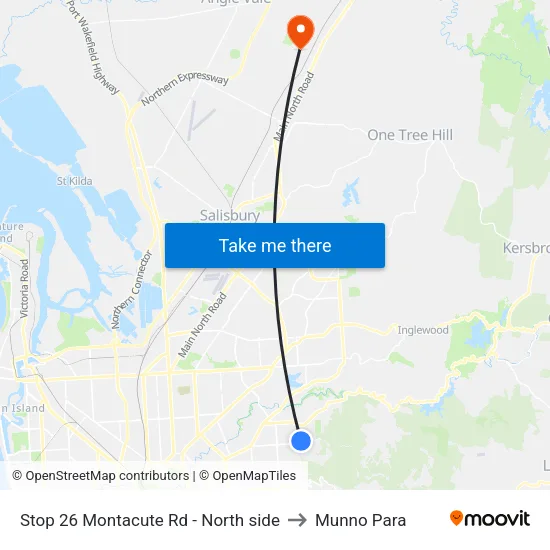 Stop 26 Montacute Rd - North side to Munno Para map