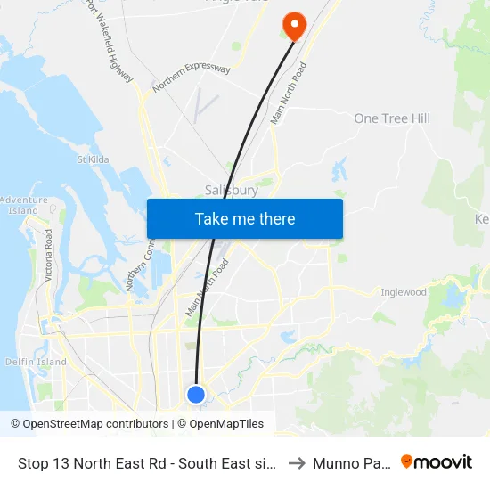 Stop 13 North East Rd - South East side to Munno Para map