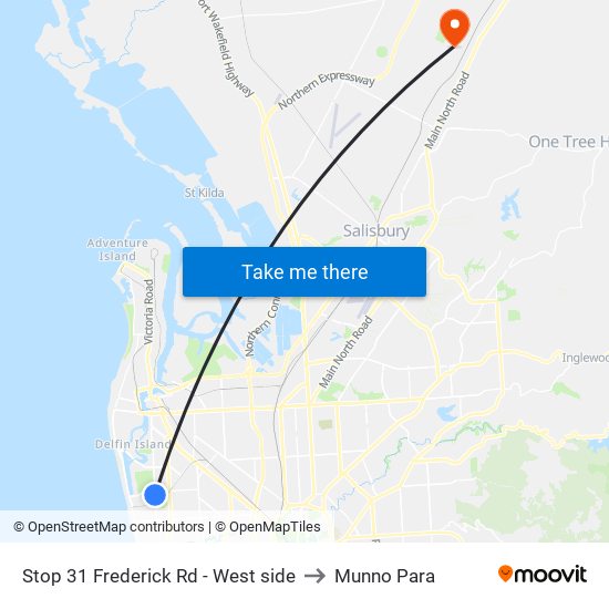 Stop 31 Frederick Rd - West side to Munno Para map