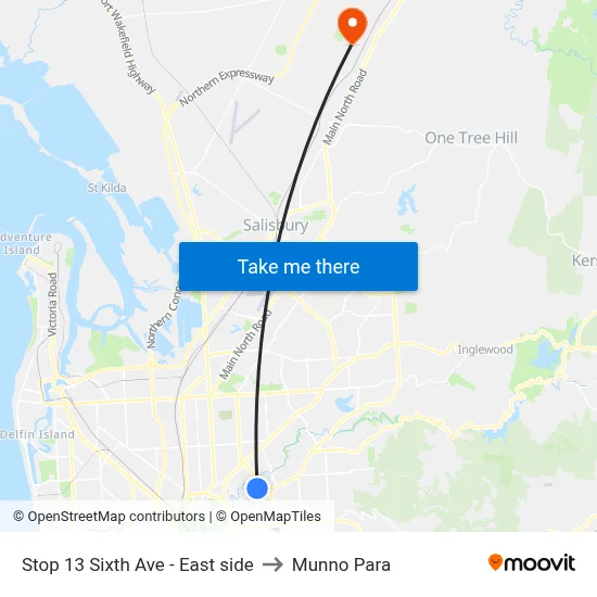 Stop 13 Sixth Ave - East side to Munno Para map