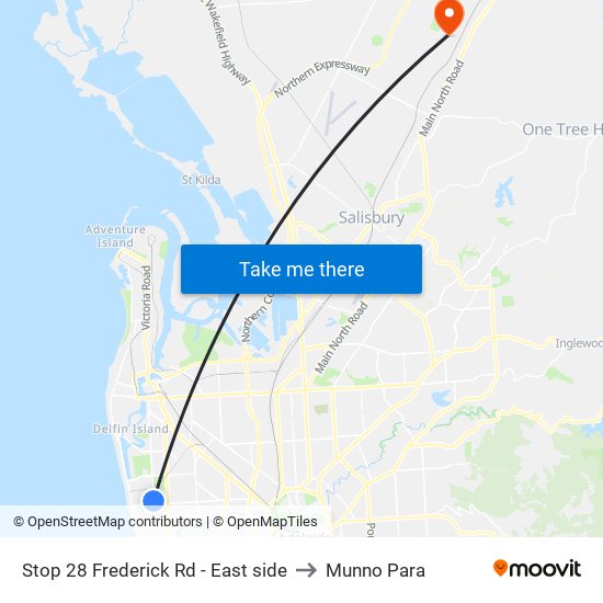 Stop 28 Frederick Rd - East side to Munno Para map