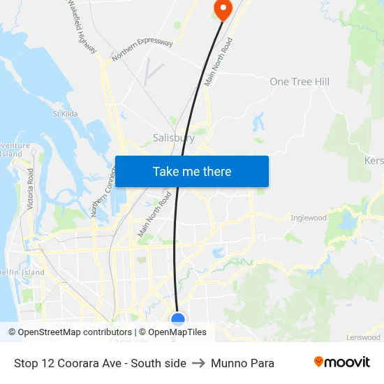 Stop 12 Coorara Ave - South side to Munno Para map
