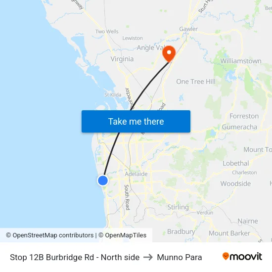 Stop 12B Burbridge Rd - North side to Munno Para map