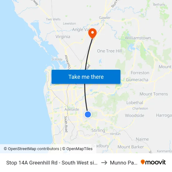 Stop 14A Greenhill Rd - South West side to Munno Para map