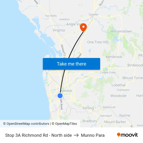 Stop 3A Richmond Rd - North side to Munno Para map