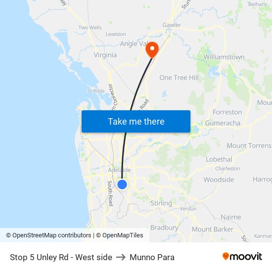 Stop 5 Unley Rd - West side to Munno Para map