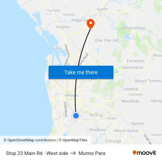Stop 23 Main Rd - West side to Munno Para map