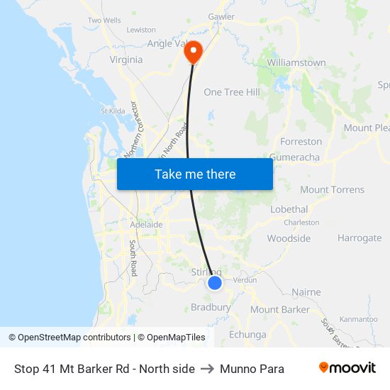 Stop 41 Mt Barker Rd - North side to Munno Para map