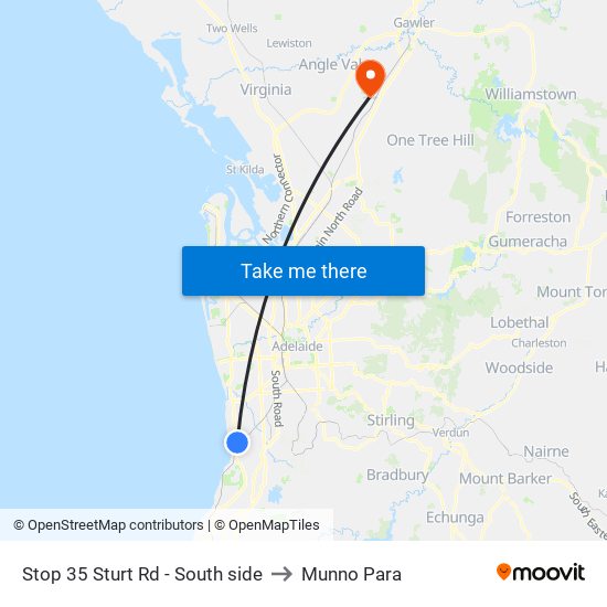 Stop 35 Sturt Rd - South side to Munno Para map