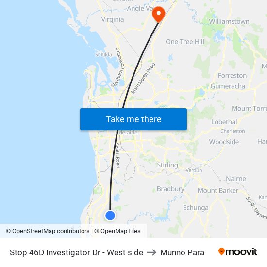 Stop 46D Investigator Dr - West side to Munno Para map