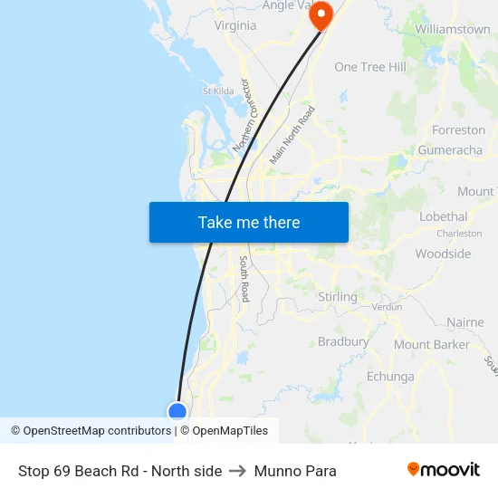Stop 69 Beach Rd - North side to Munno Para map