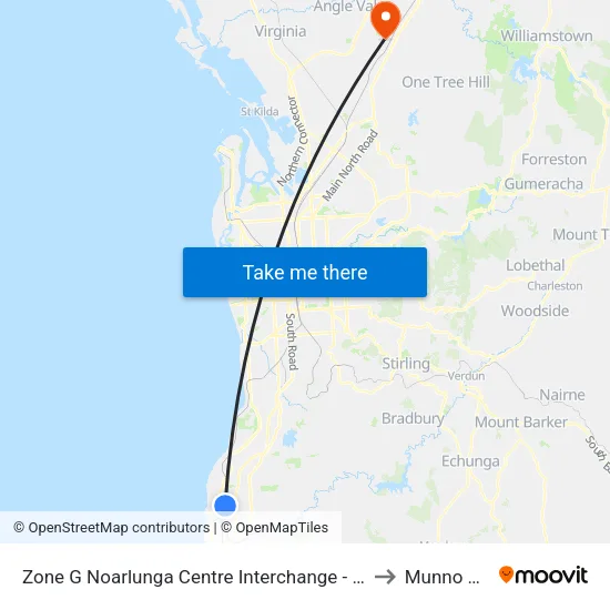 Zone G Noarlunga Centre Interchange - East side to Munno Para map