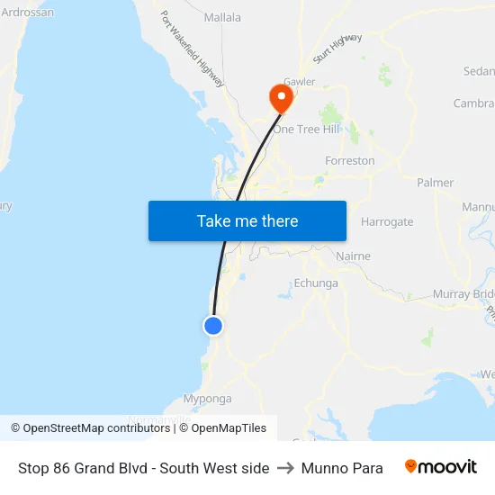 Stop 86 Grand Blvd - South West side to Munno Para map