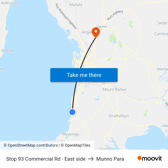 Stop 93 Commercial Rd - East side to Munno Para map