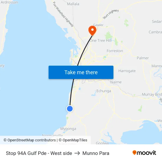 Stop 94A Gulf Pde - West side to Munno Para map