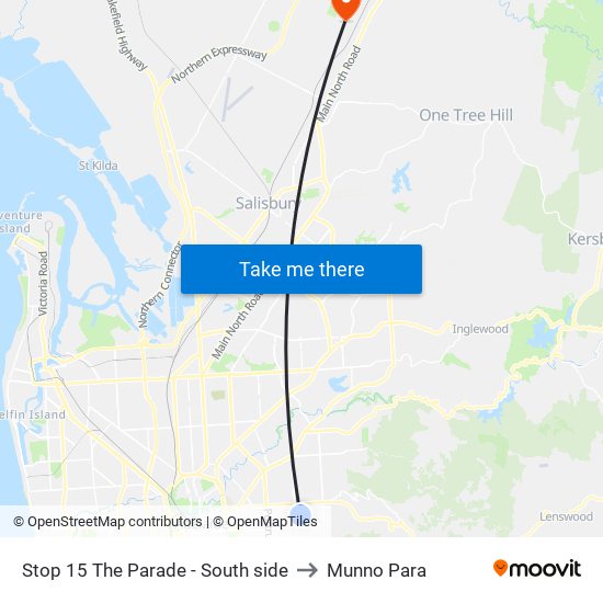 Stop 15 The Parade - South side to Munno Para map