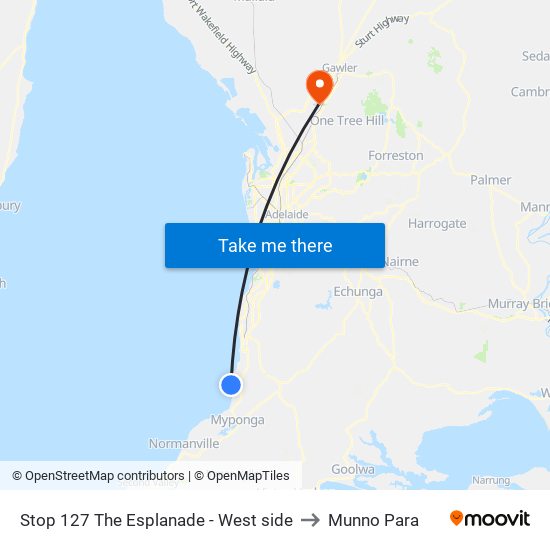 Stop 127 The Esplanade - West side to Munno Para map