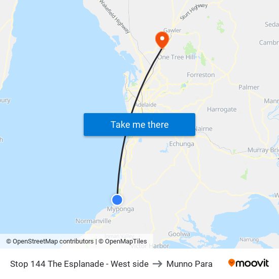 Stop 144 The Esplanade - West side to Munno Para map
