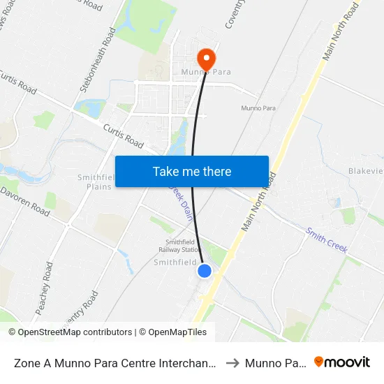 Zone A Munno Para Centre Interchange to Munno Para map