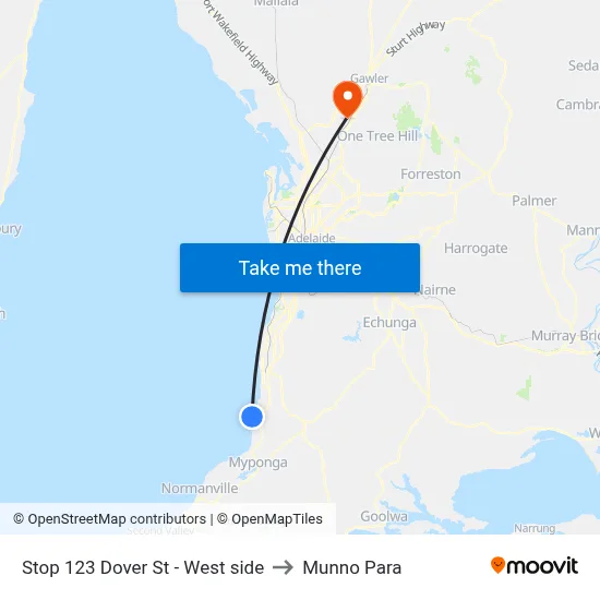 Stop 123 Dover St - West side to Munno Para map