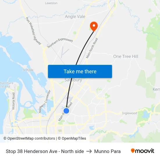 Stop 38 Henderson Ave - North side to Munno Para map