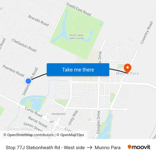 Stop 77J Stebonheath Rd - West side to Munno Para map
