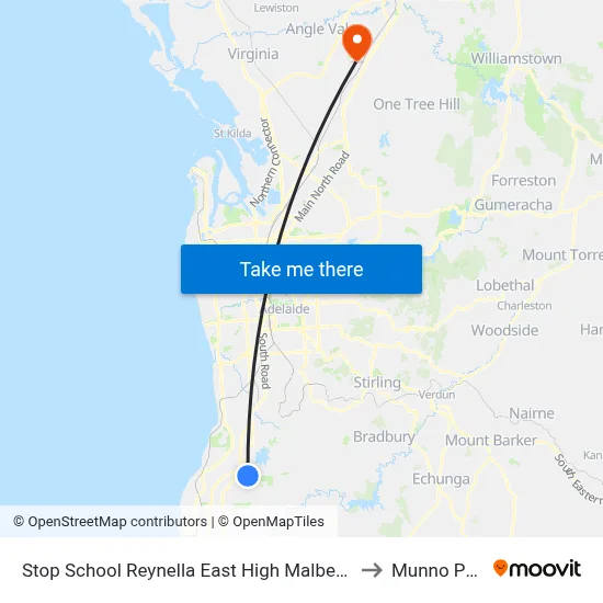 Stop School Reynella East High Malbeck Dr to Munno Para map